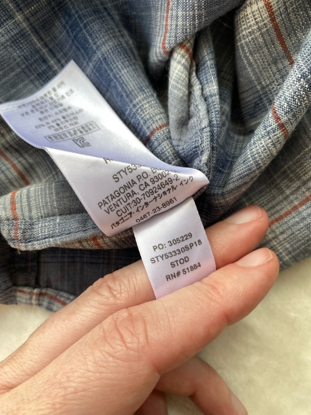 Patagonia Hemp Blend Western Snap Plaid Shirt - Men’s Small - Blue/Orange - Picture 10 of 11